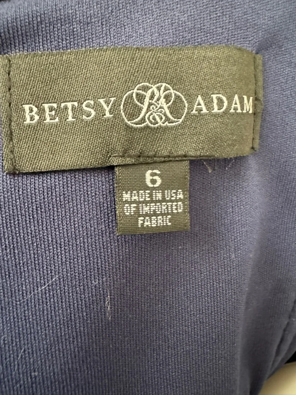 Betsy & Adam Off-Shoulder Midnight Blue Evening Gown Size 6 - Picture 5 of 6